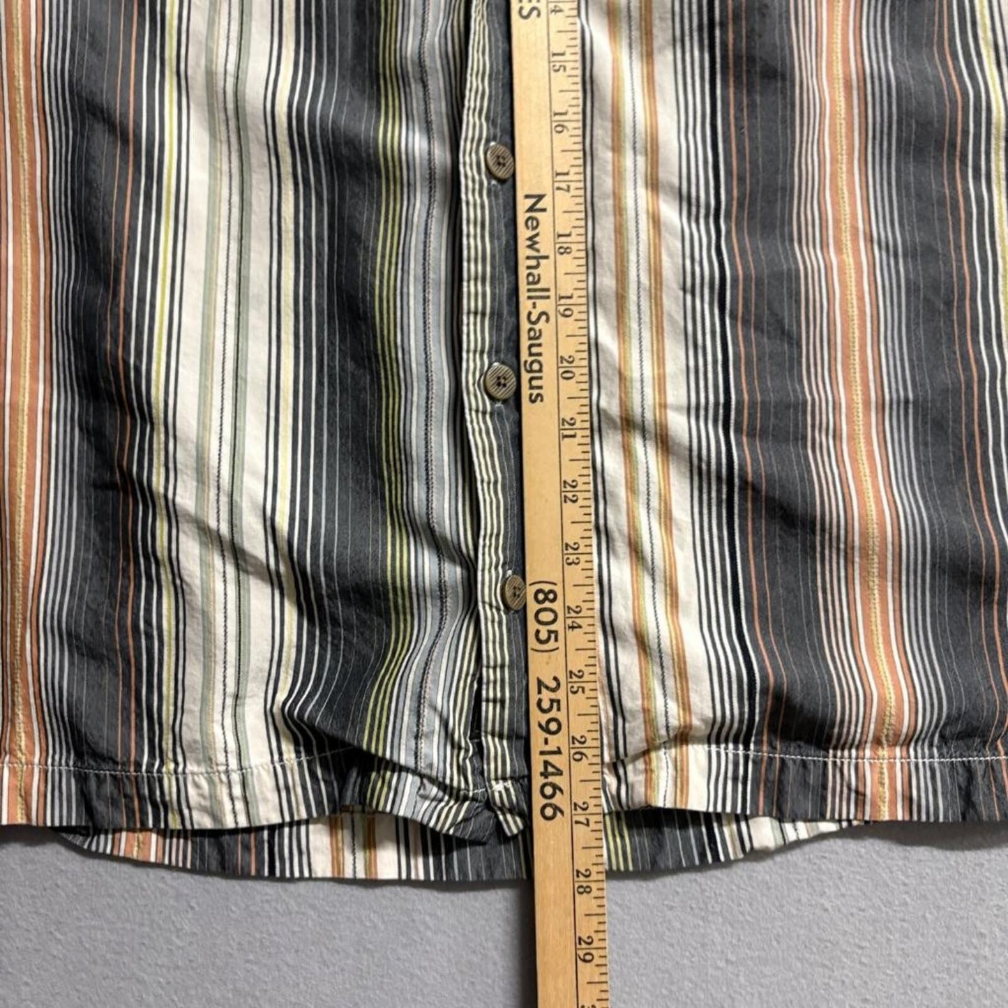 Tommy Bahama Shirt Mens Medium M Multicolor Striped 100% Silk Short Sleeve