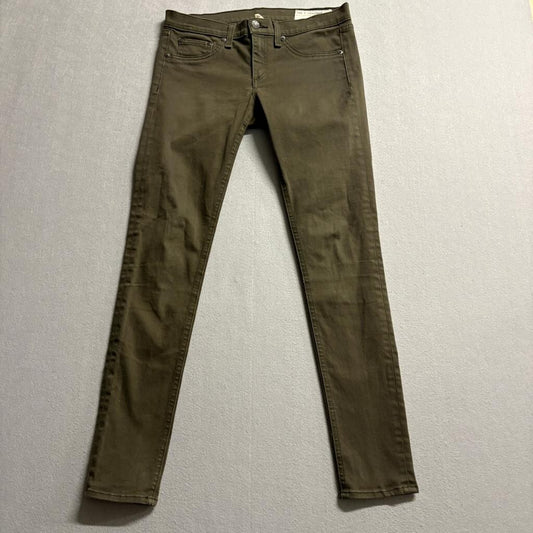 Rag & Bone Jean Legging Army Sateen Olive Green Skinny Jeans Womens Size 28