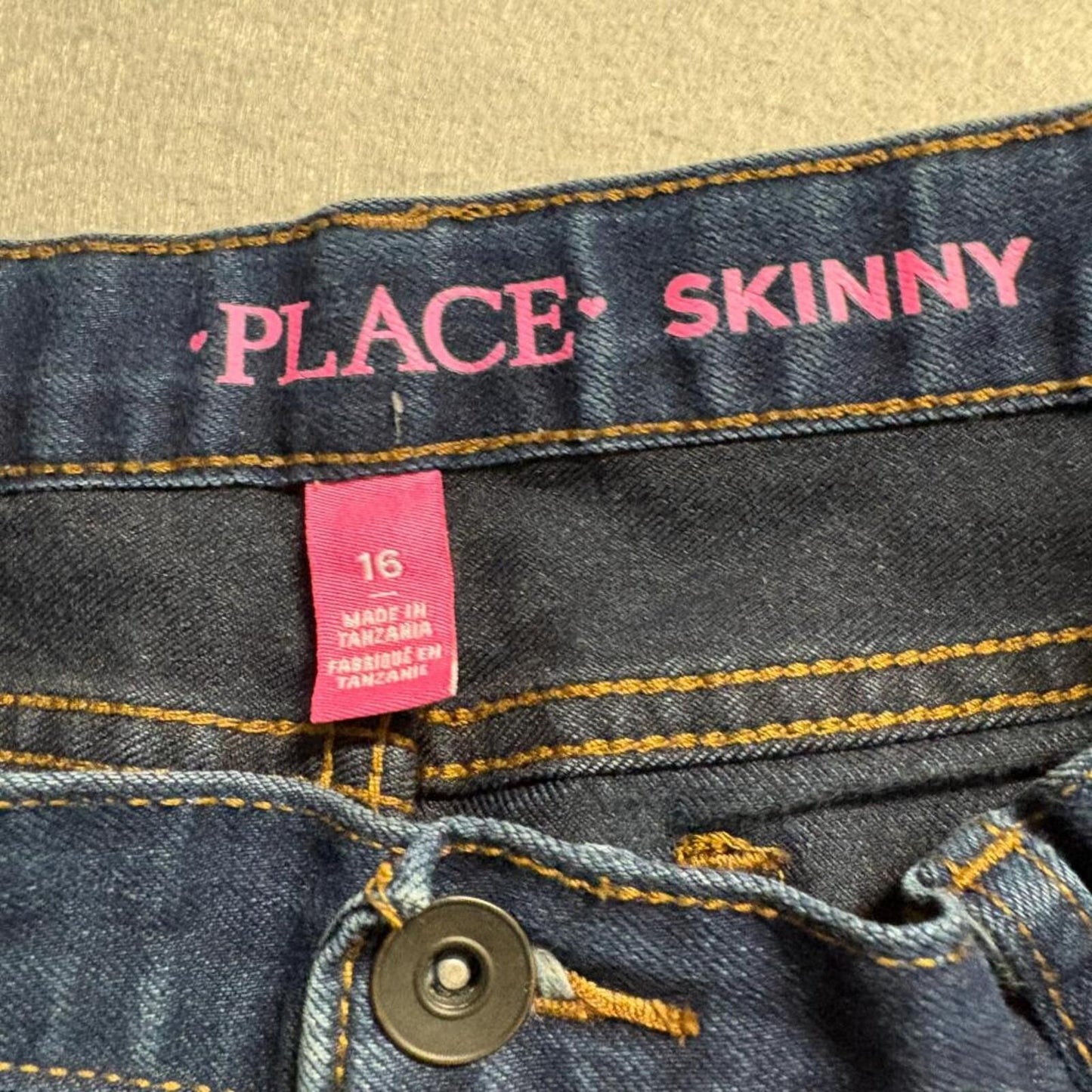 The Childrens Place Girls Skinny Jeans Size 16 Blue Denim Stretch Adjustable