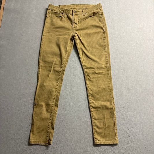 Levis Womens Skinny Jeans Size W30 L30 Tan Brown Herringbone Denim Pants