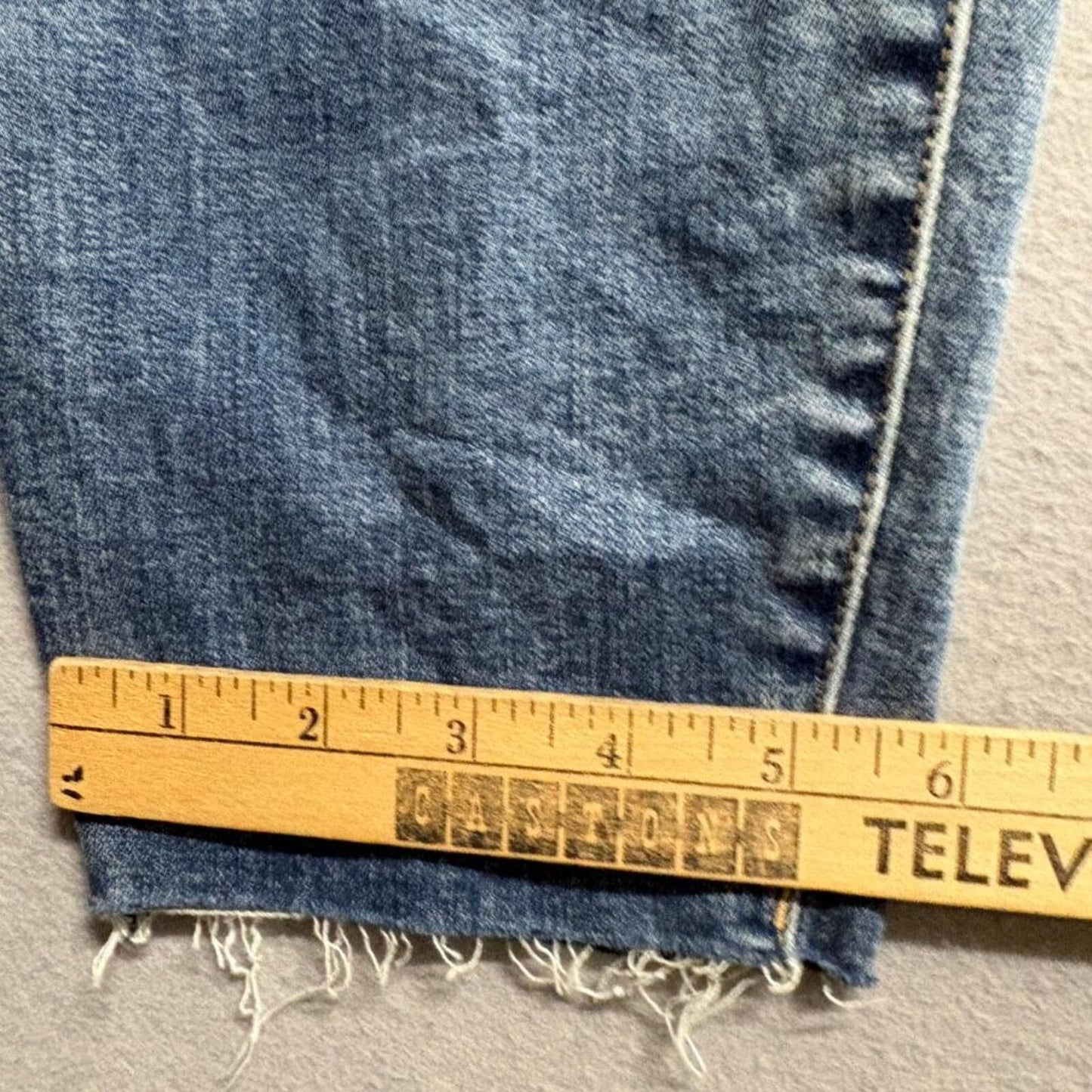 Kut from the Kloth Carlo Ankle Skinny Jeans Womens 16 Blue Denim Raw Hem Stretch