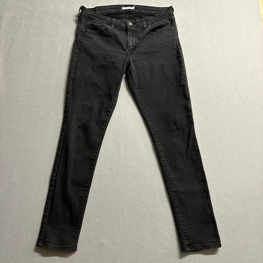 Levis 711 Skinny Jeans Womens W31 L30 Black Denim Stretch Pants