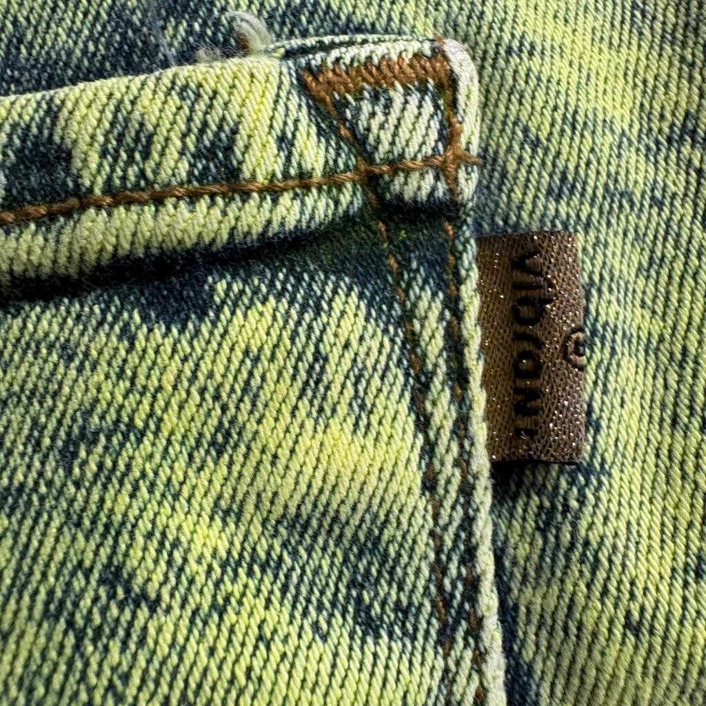 Vibrant M.I.U. Jeans Womens 9 W28 Green Acid Wash High Rise Mom Tapered Leg USA