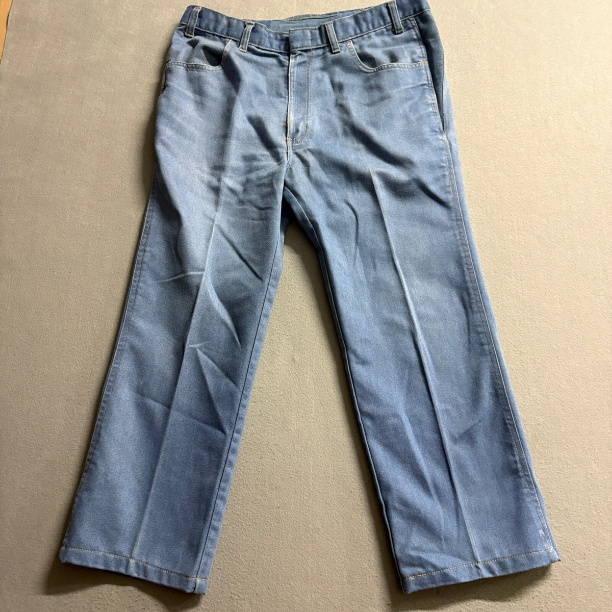 Vintage Towncraft Jeans Mens 32x25 Blue Denim Polyester Blend Straight Leg