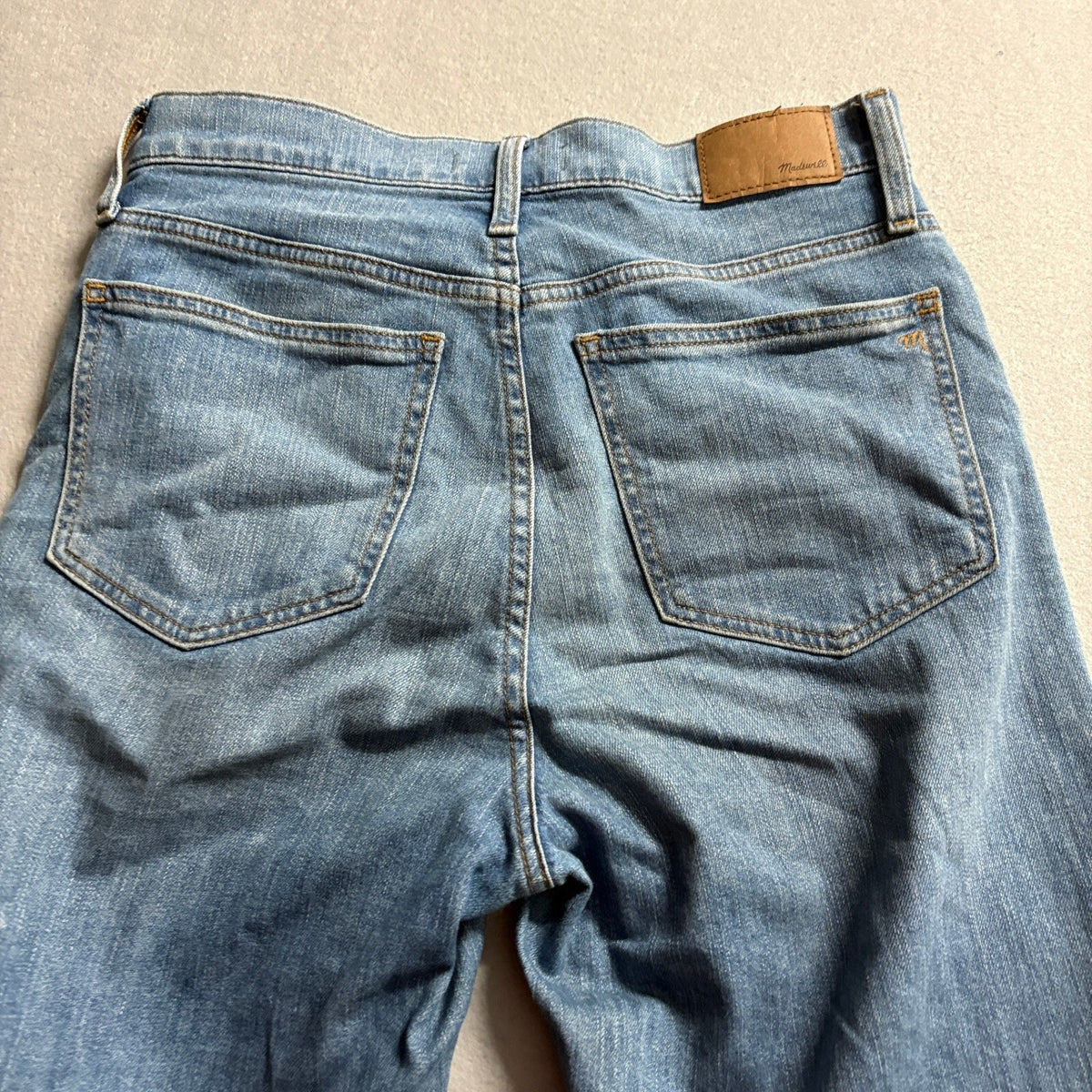 Madewell The Perfect Vintage Jean Womens 27 Blue Distressed Raw Hem High Rise