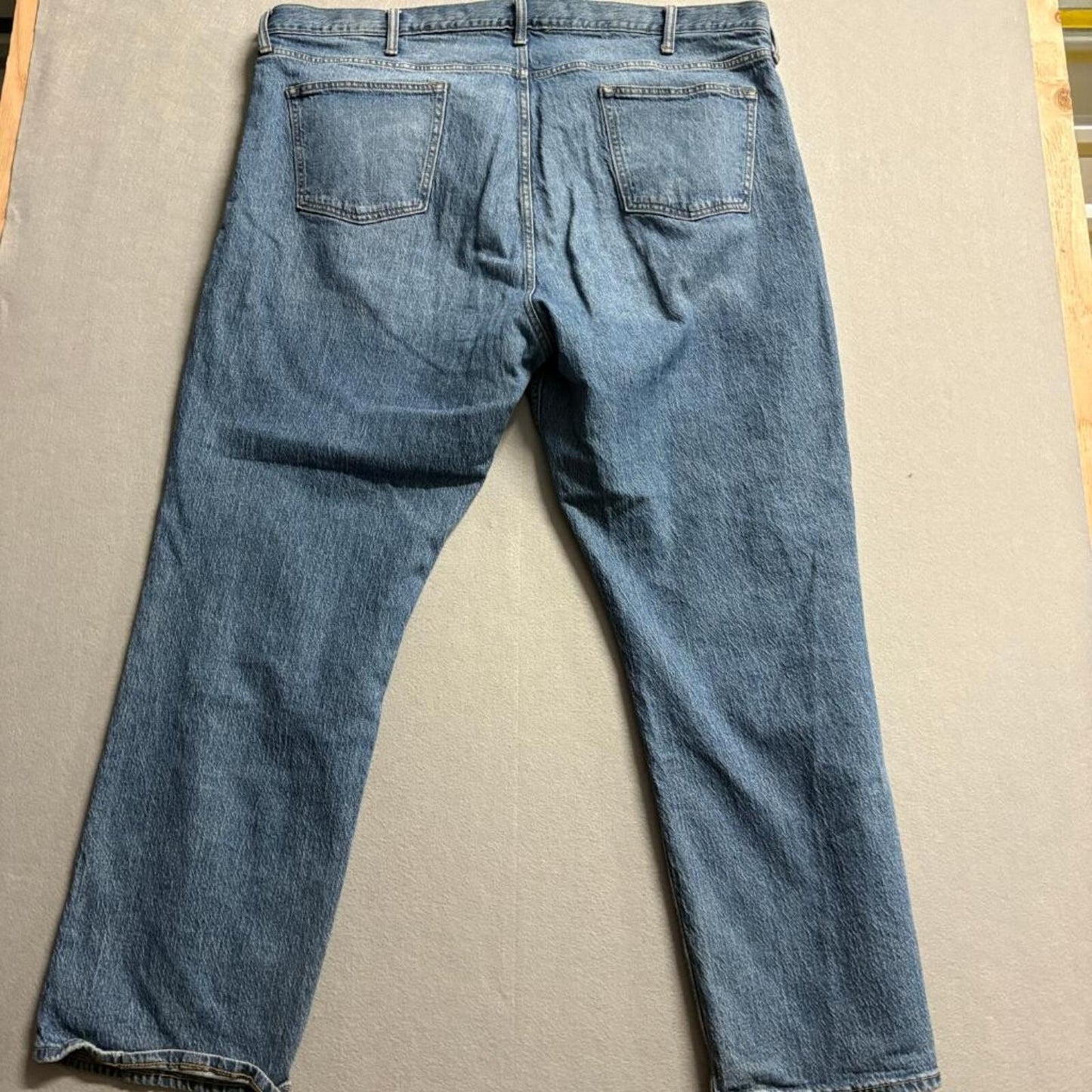 Old Navy Built-In Flex Straight Jeans Mens 46x32 Blue Distressed Ripped Denim
