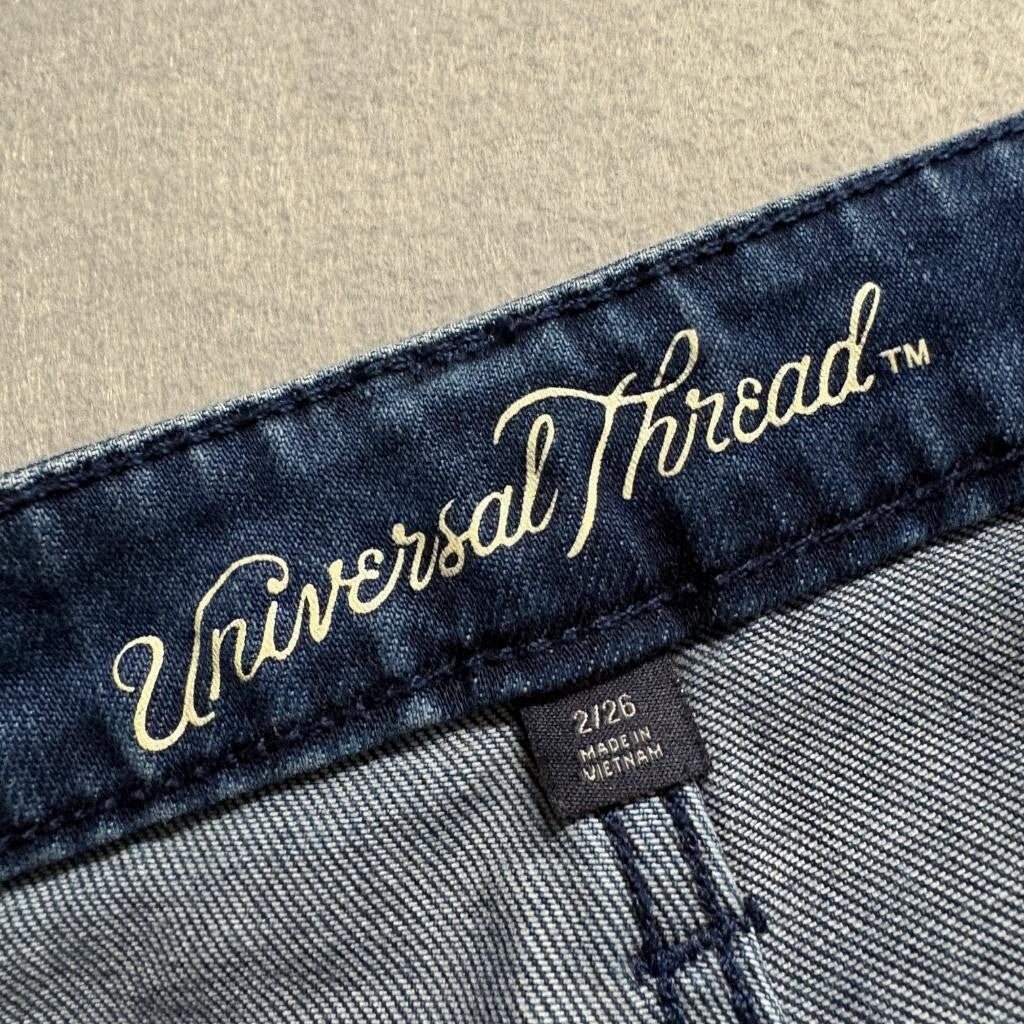 Universal Thread High Rise Wide Leg Crop Jeans Womens Size 2 26 Blue Denim