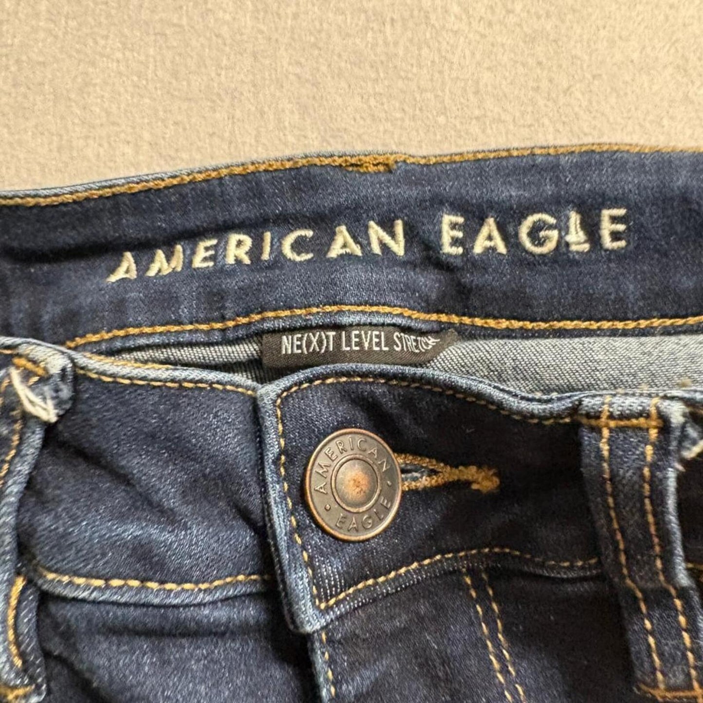 American Eagle Next Level Stretch Jegging Jeans Womens Size 0 Regular Dark Wash