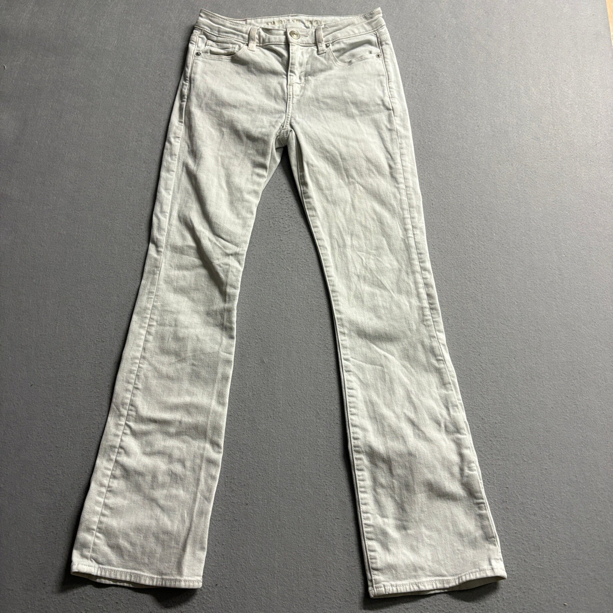 American Eagle Skinny Kick Jeans Womens Size 0 Regular Gray Super Stretch Denim