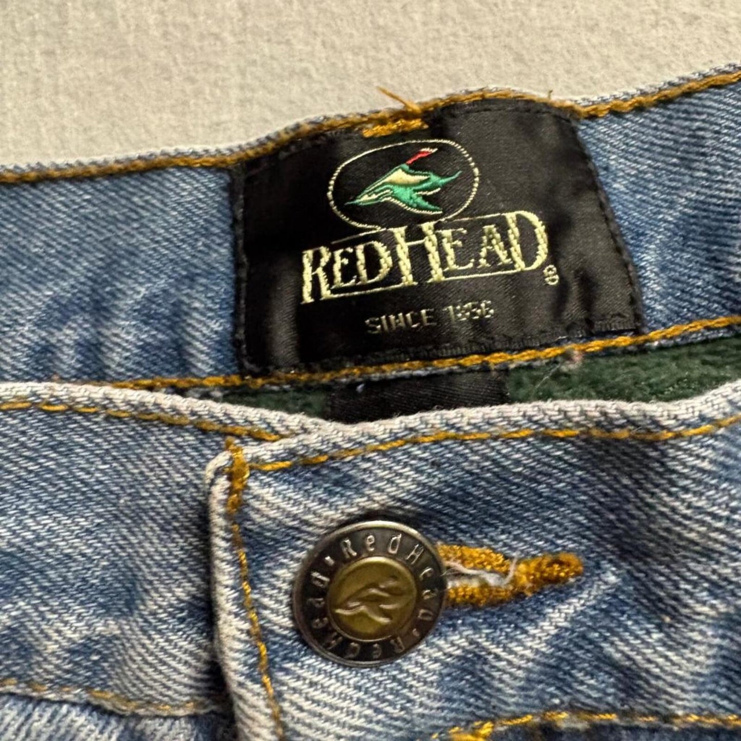 RedHead Fleece Lined Jeans Mens 38x32 Blue Denim Warm Insulated Work Pants 38x29