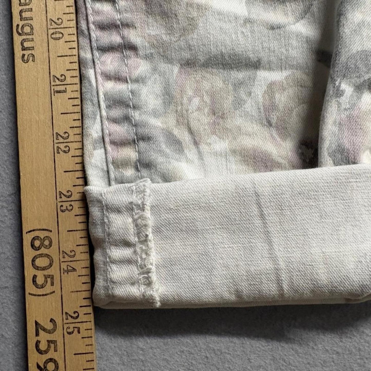 Seven7 High Rise Skinny Jeans Womens 8 Gray Floral Cotton Blend Stretch Pants