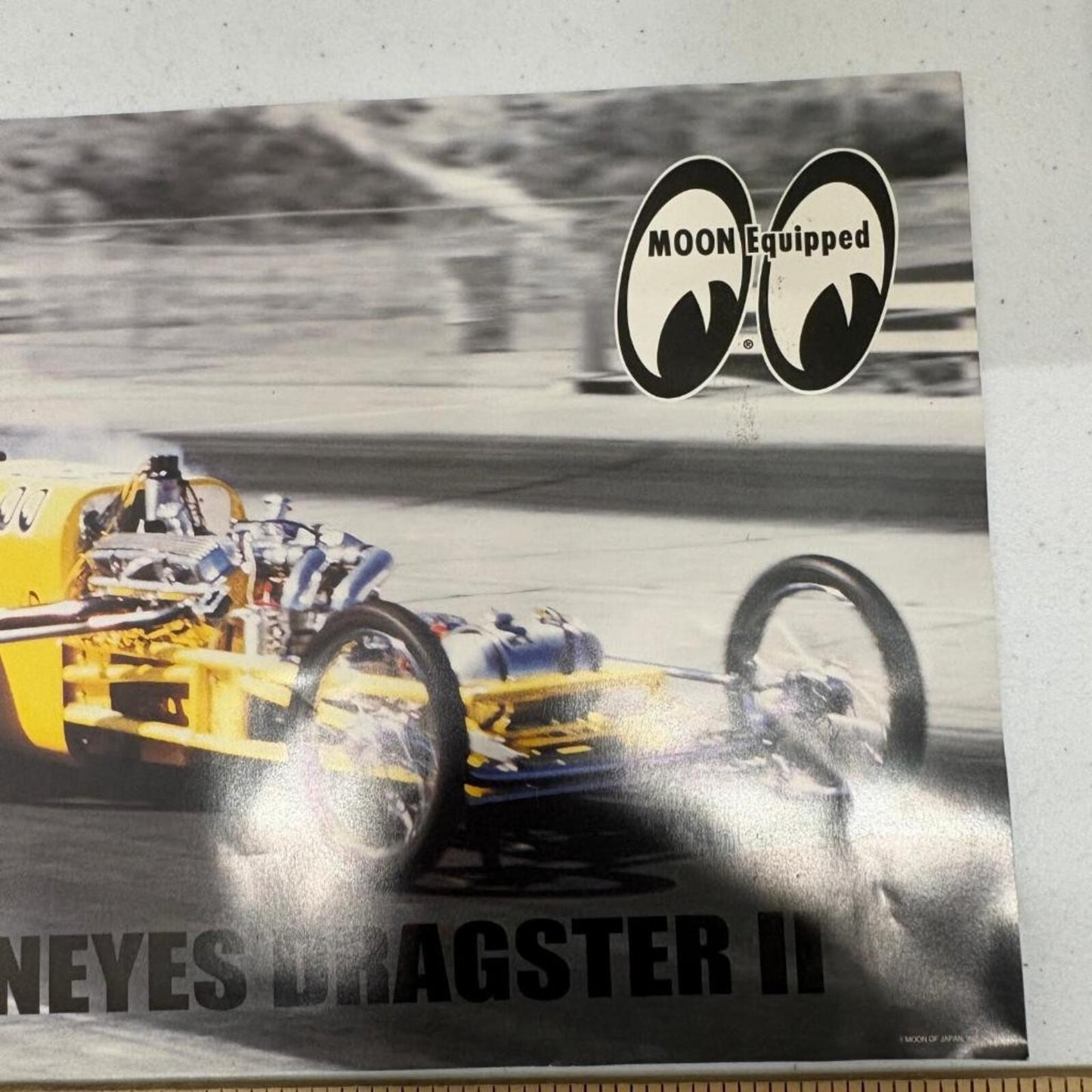 Mooneyes Dragster II Glory Rod 1971 Nissan Gloria Double Sided Poster 12x9