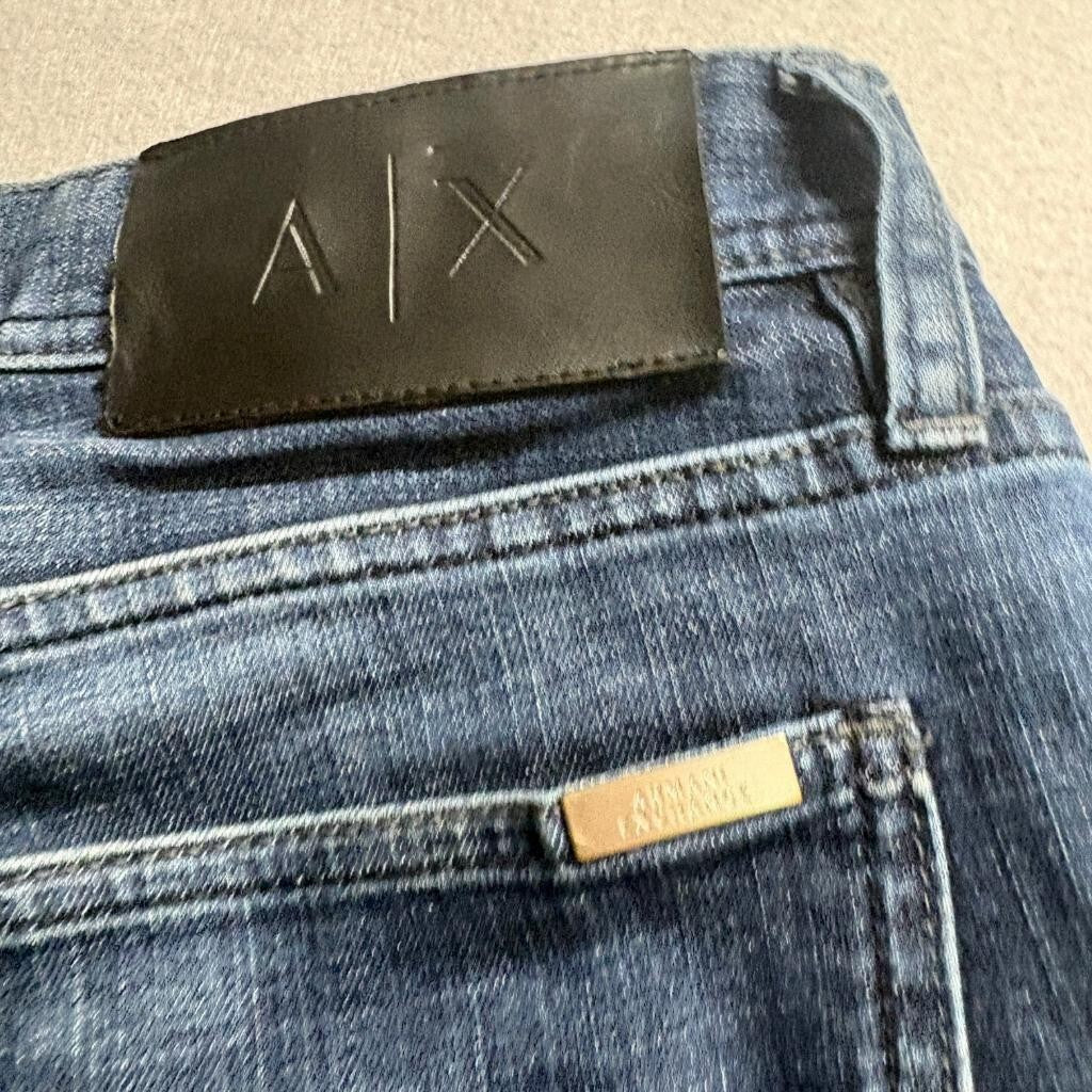 Armani Exchange Mens Slim Fit Jeans Size 33 Blue Denim Stretch Pants