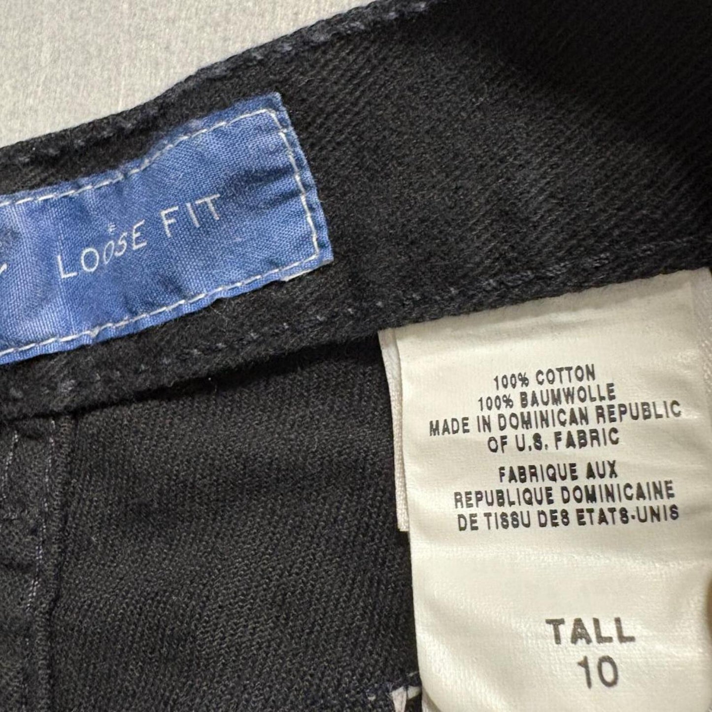 Eddie Bauer Loose Fit Jeans Womens Tall 10 Black Denim High Rise Straight Leg
