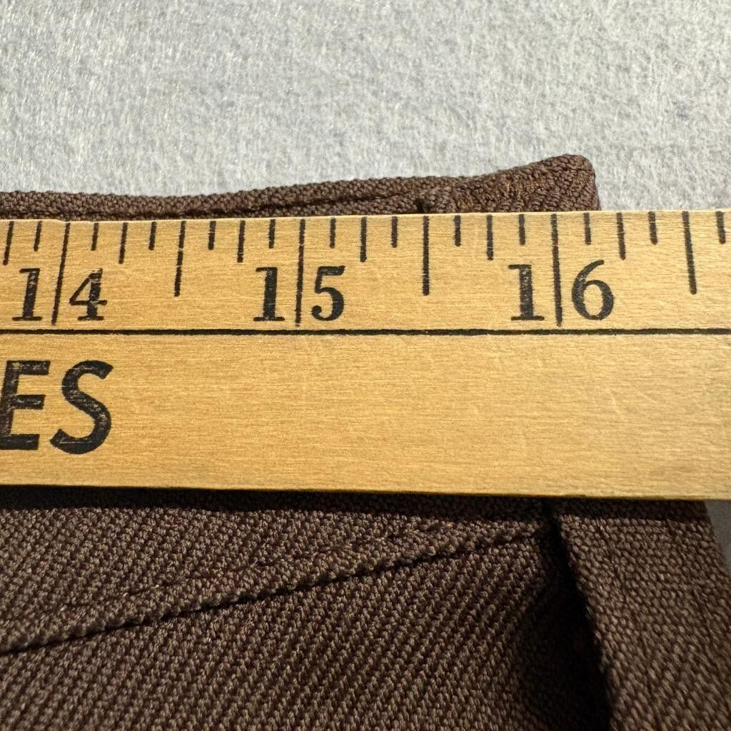 Vintage Levis Sta Prest Pants Mens 31x30 Brown Polyester Hop Sack Flare 1970s