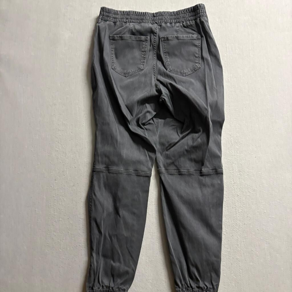 Spanx Stretch Twill Ankle Cargo Jogger Pants Womens Large Gray Elastic Waist