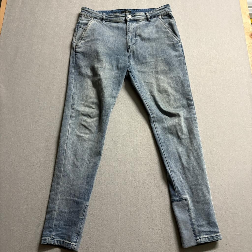 Zanerobe Joe Blow Jeans Mens 32 Blue Denim Stretch Ribbed Cuff Tapered Jogger