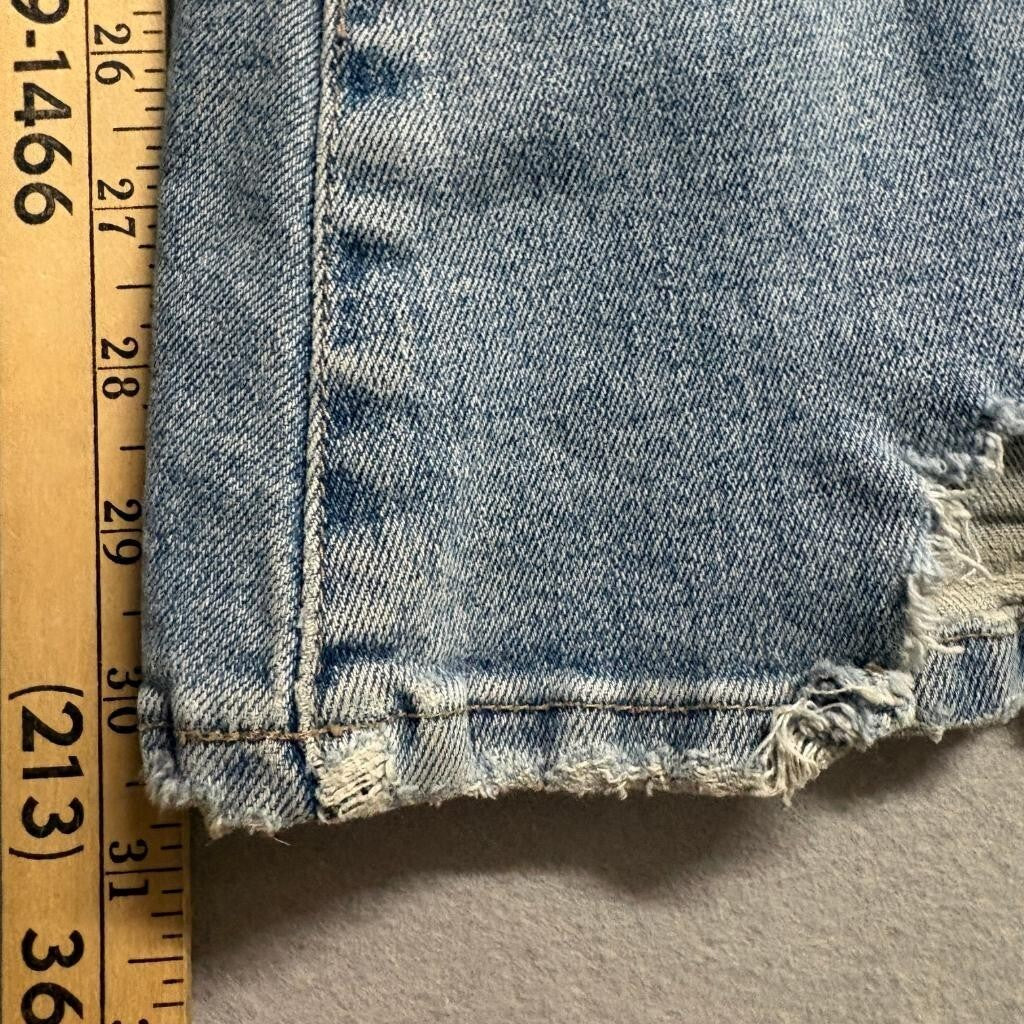 Forever 21 Distressed Flare Jeans Womens Size 28 Blue Denim Destroyed Hem
