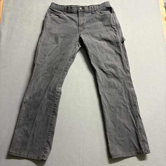 Genuine Dickies Mens Carpenter Pants 34x32 Gray Canvas Utility Workwear