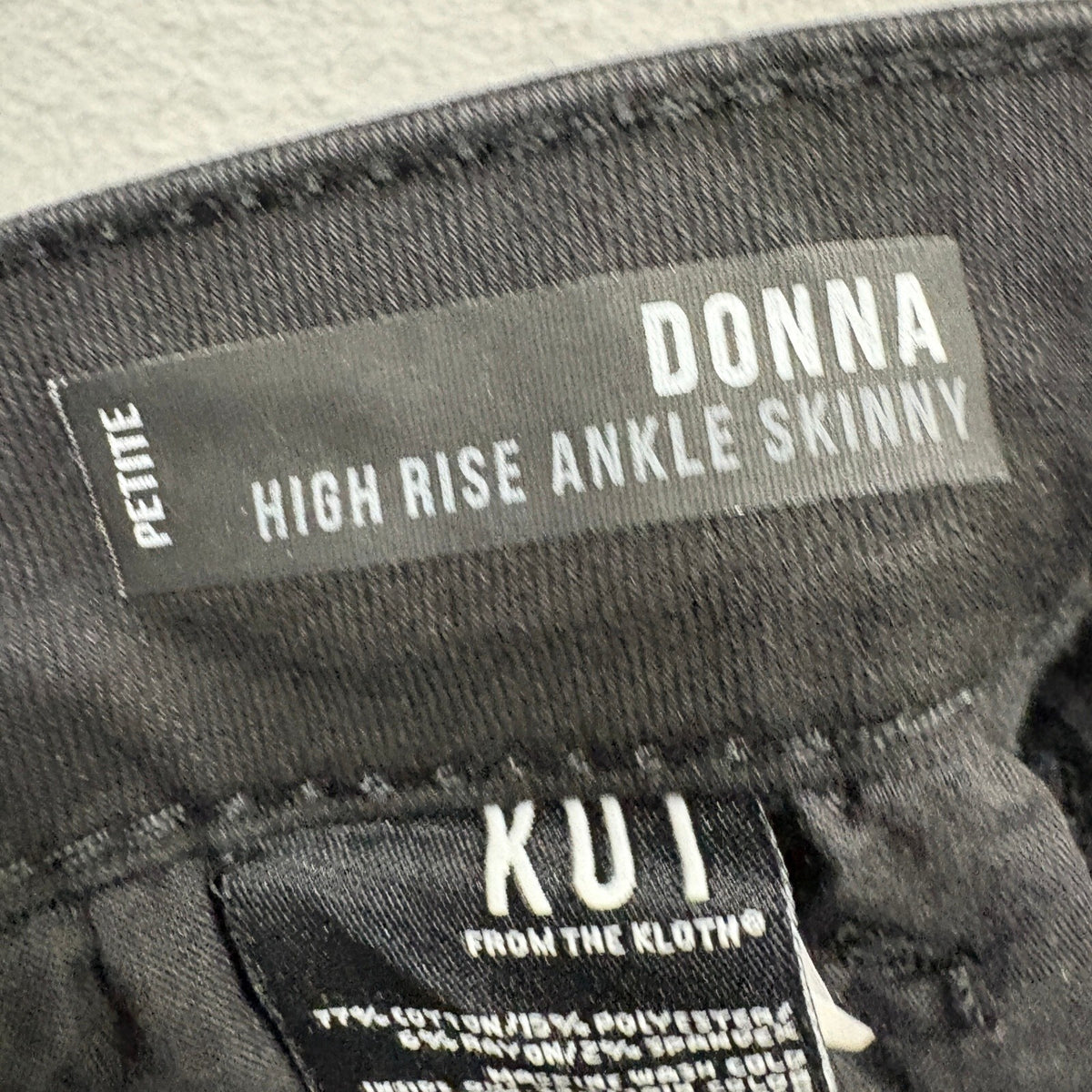 Kut From The Kloth Donna High Rise Ankle Skinny Jeans Womens 14P Black Raw Hem
