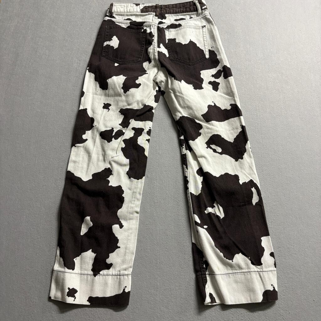 BDG Urban Outfitters Cow Print Jeans Womens 26 Brown White Wide Leg High Rise