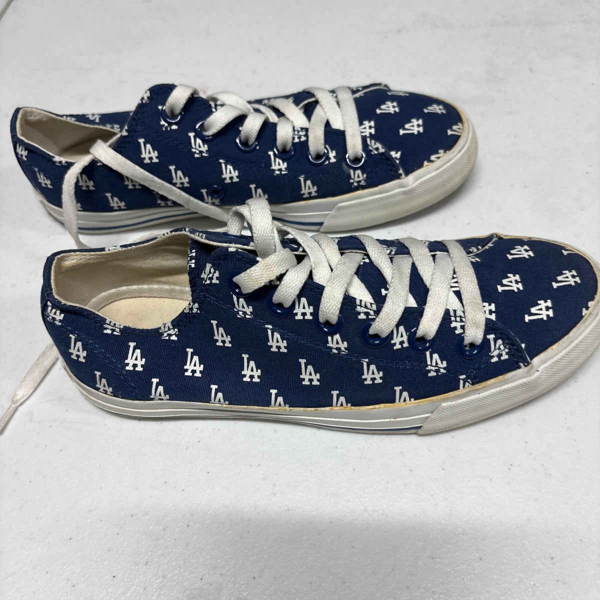 Los Angeles Dodgers Row One Canvas Shoes Womens 6.5 Mens 5 Blue MLB Sneakers