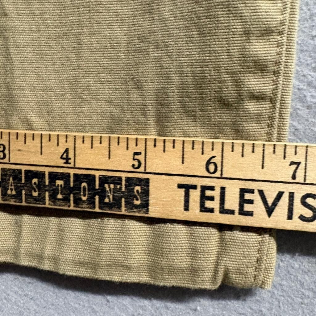 Origin USA Mens Tapered Pants 34x32 Tan Brown Cotton Stretch Canvas Workwear