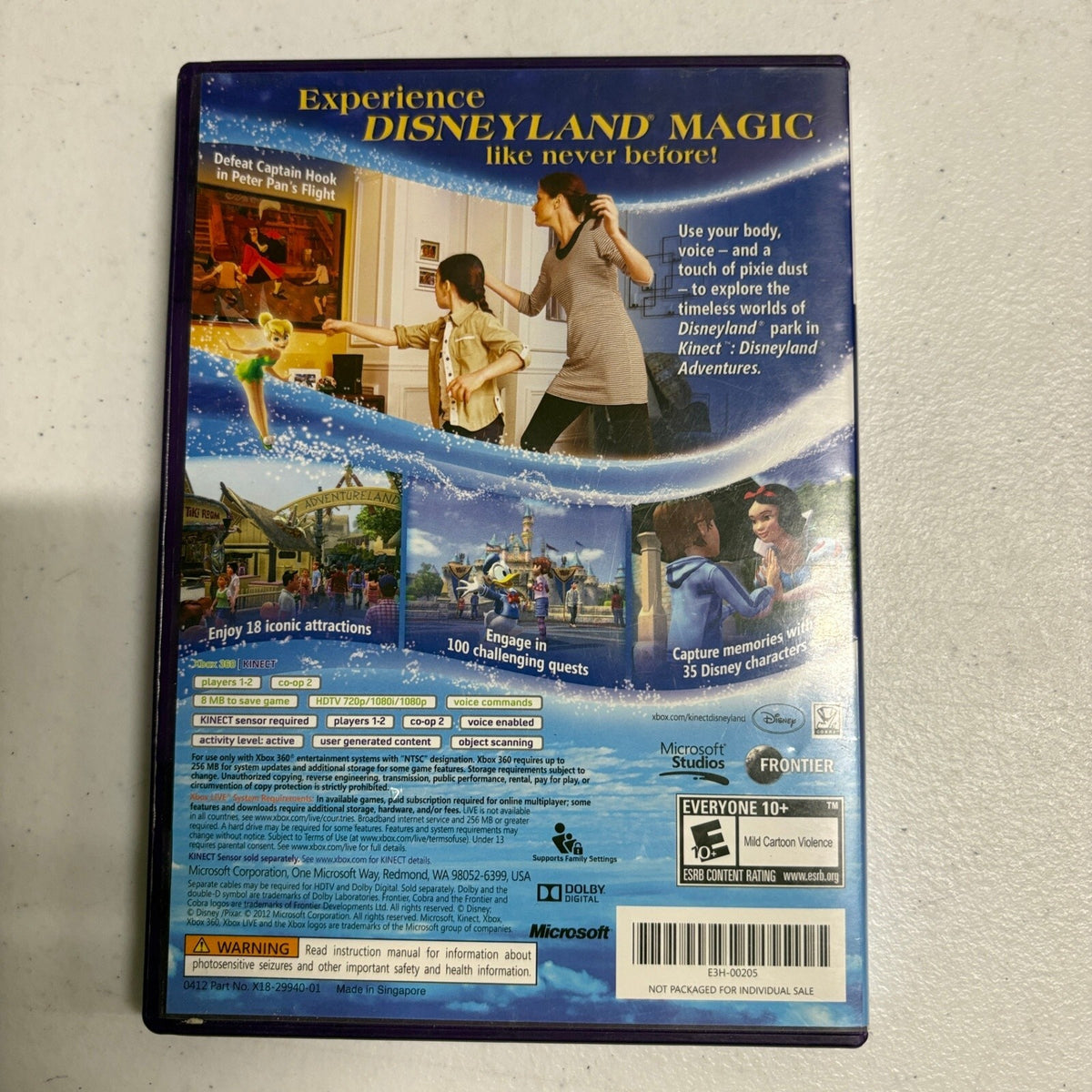 Kinect Disneyland Adventures Xbox 360 Video Game Disc Case Tested