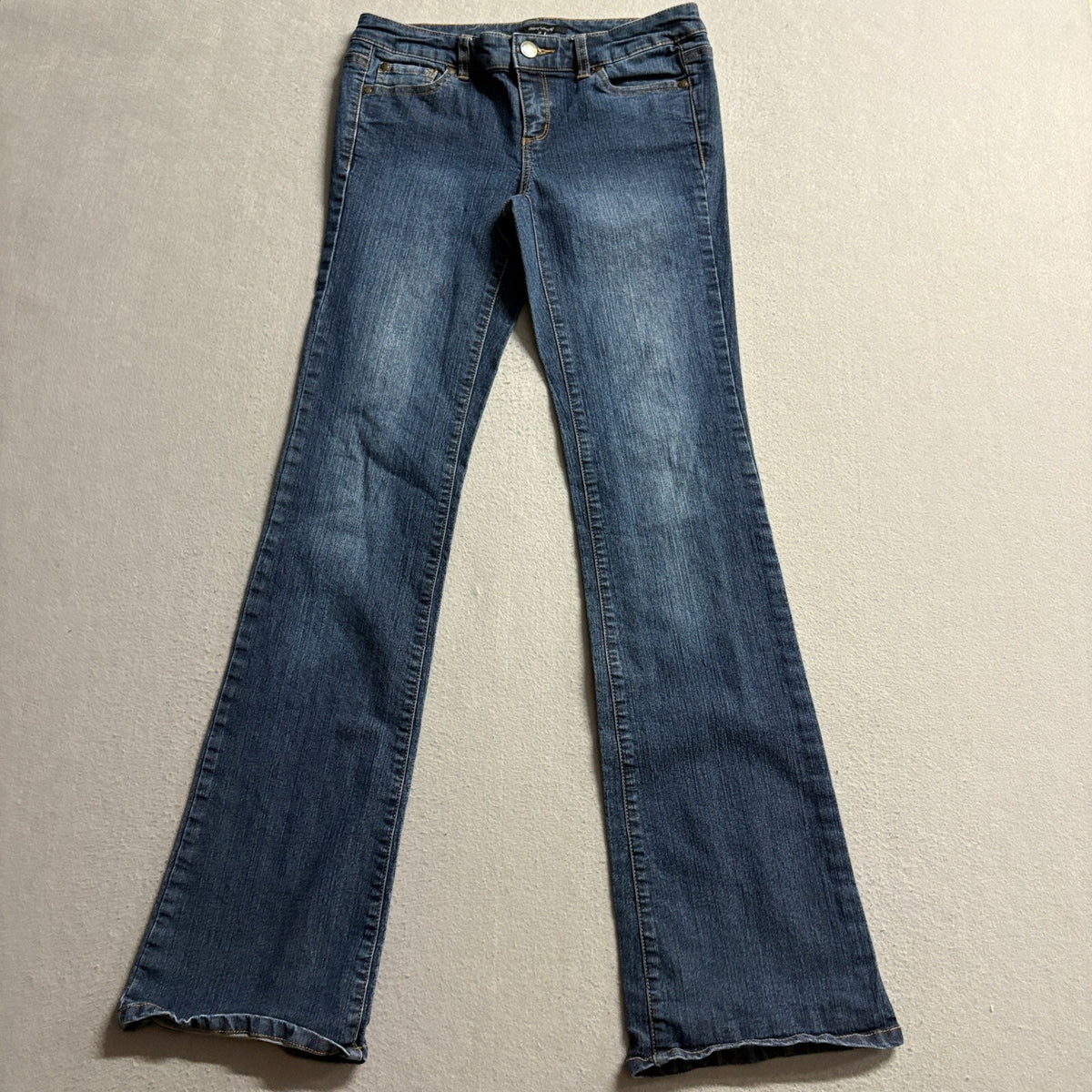 Daisy Fuentes Bootcut Jeans Womens Size 2 Blue Denim Stretch Rinse Blast