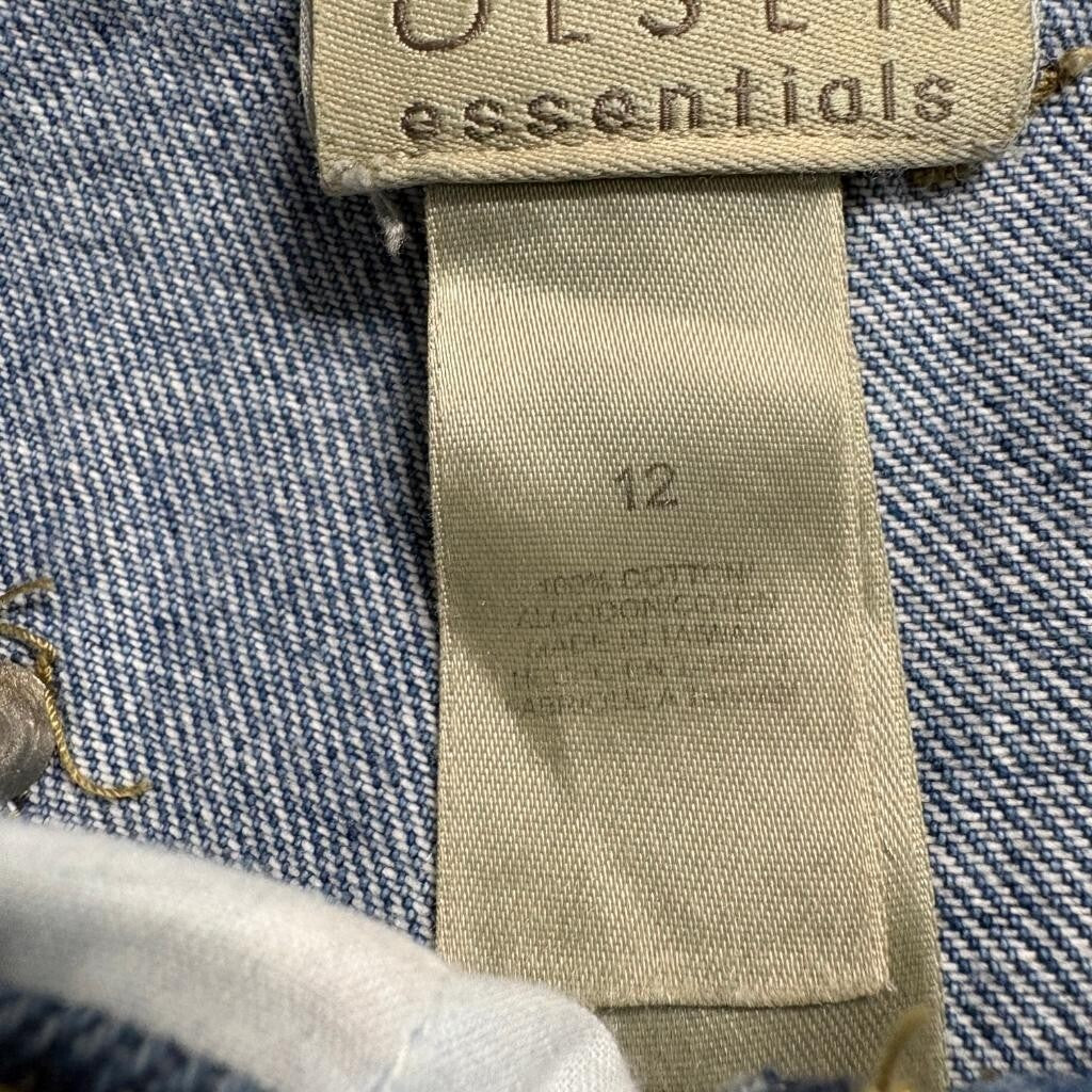 Sigrid Olsen Essentials Jeans Womens 12 Blue Denim High Rise Mom Straight Leg