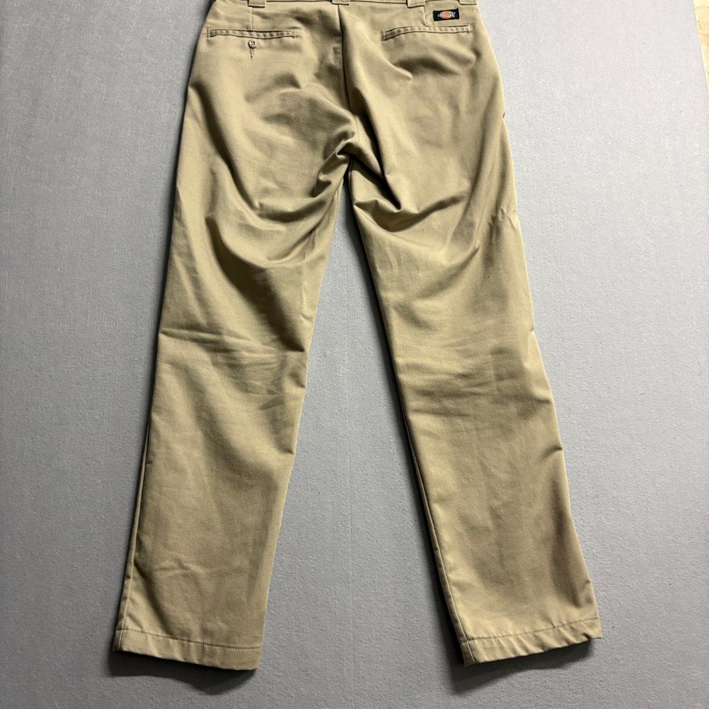 Dickies Slim Taper Chino Pants Mens 33x32 Khaki Beige Workwear WP830DS