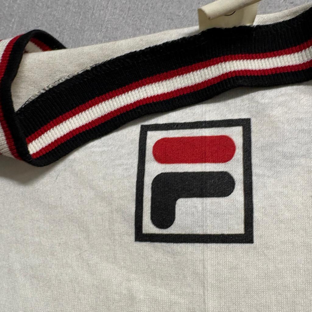 Vintage Fila USA T-Shirt and Shorts Set Mens XL White Black Cotton Made in USA