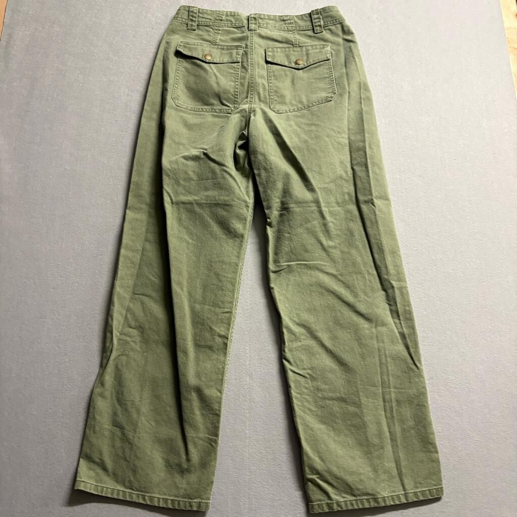 Universal Thread Wide Leg Utility Pants Womens Size 8 Green Cotton Lyocell Blend