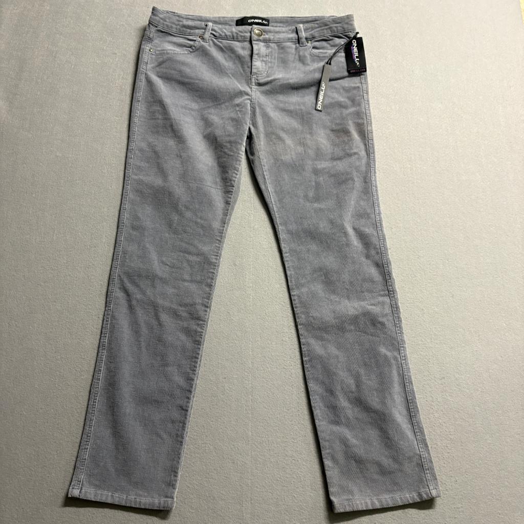 ONeill Mojave Corduroy Pants Womens Size 13 Gray Desert Rose Straight Leg NWT