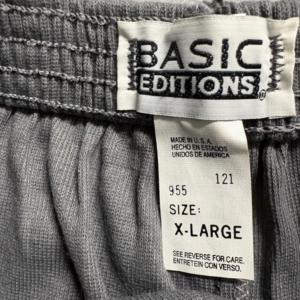 Vintage Basic Editions Gray Knit Shorts Mens XL Elastic Waist Made in USA New