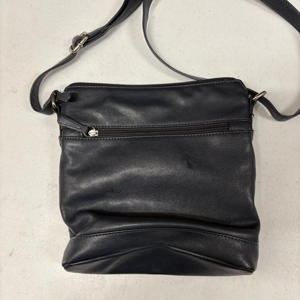 Giani Bernini Black Leather Crossbody Bag Womens Medium Shoulder Purse