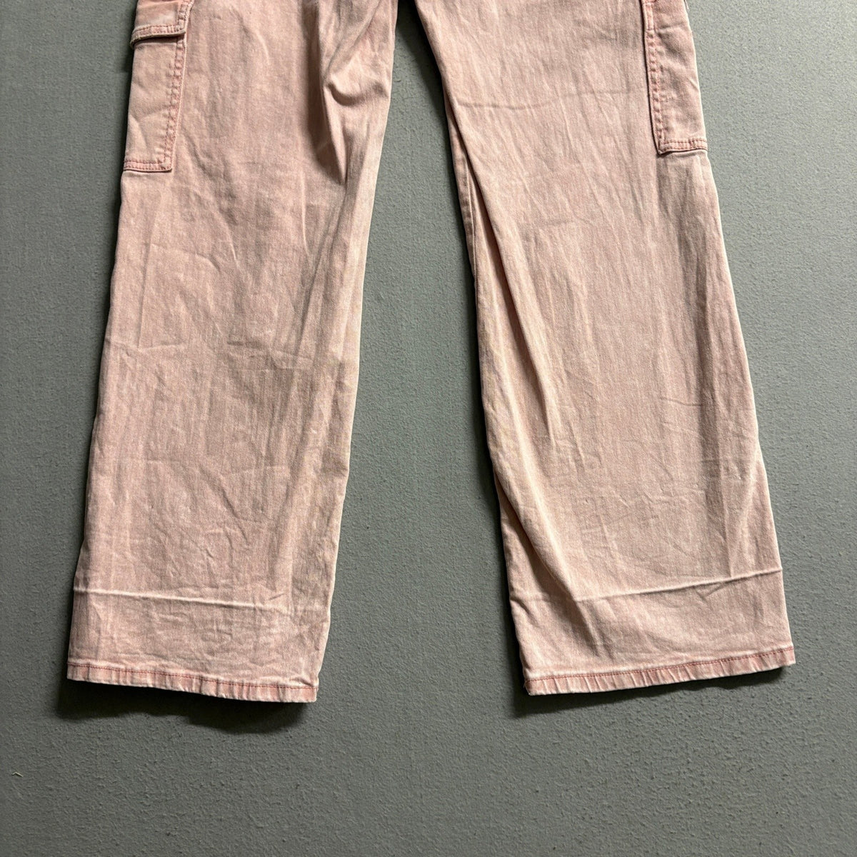 Disclosure Pink Wide Leg Cargo Jeans Womens Size 5/27 Stretch High Rise Denim