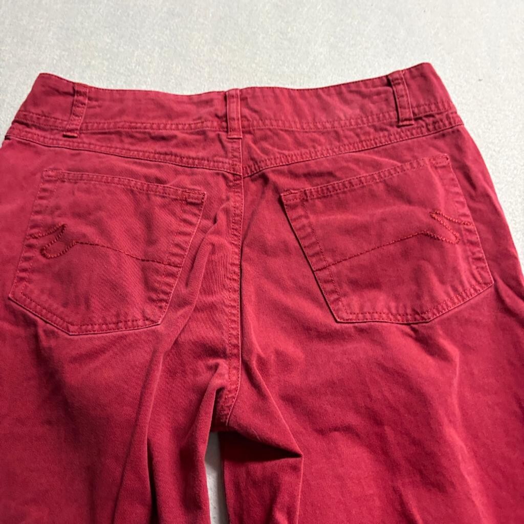 High Sierra Womens Red Cotton Denim Crop Jeans Size 6 Wide Leg Capris