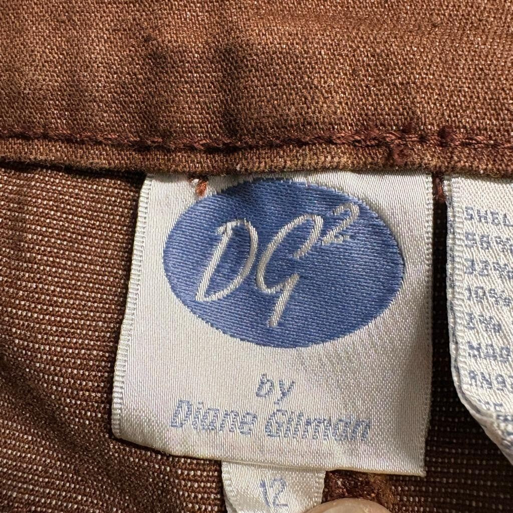 DG2 by Diane Gilman Studded Jeans Womens 12 Brown Stretch Denim Bootcut Flared