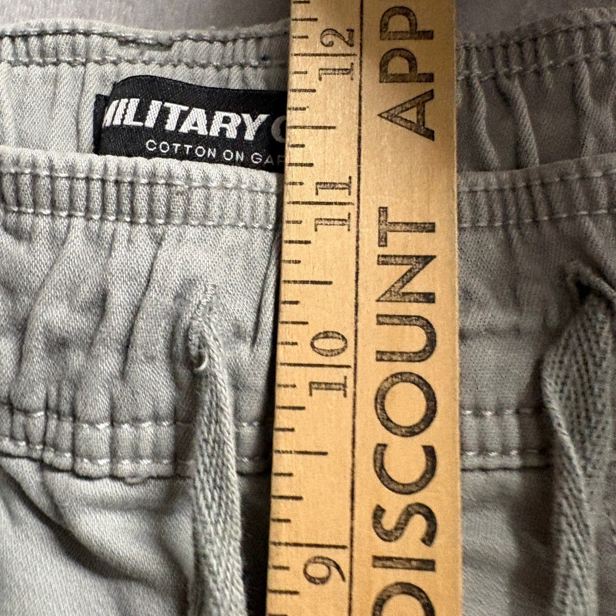 Cotton On Military Cargo Pants Mens Small Gray Elastic Waist Drawstring Utility