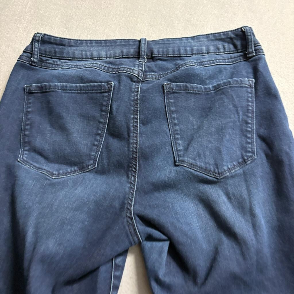 By Rewash Distressed Skinny Jeans Womens 13/31 Dark Wash Mid Rise Frayed Ankle