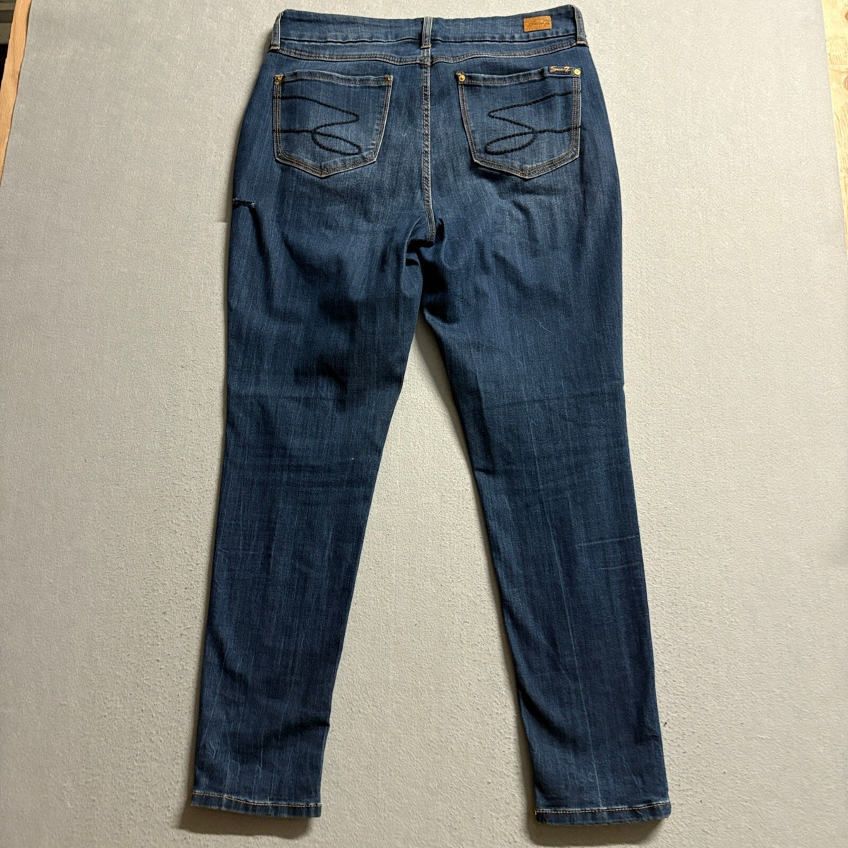 Seven 7 Tummyless High Rise Skinny Jeans Womens Size 14 Blue Denim Stretch Pants