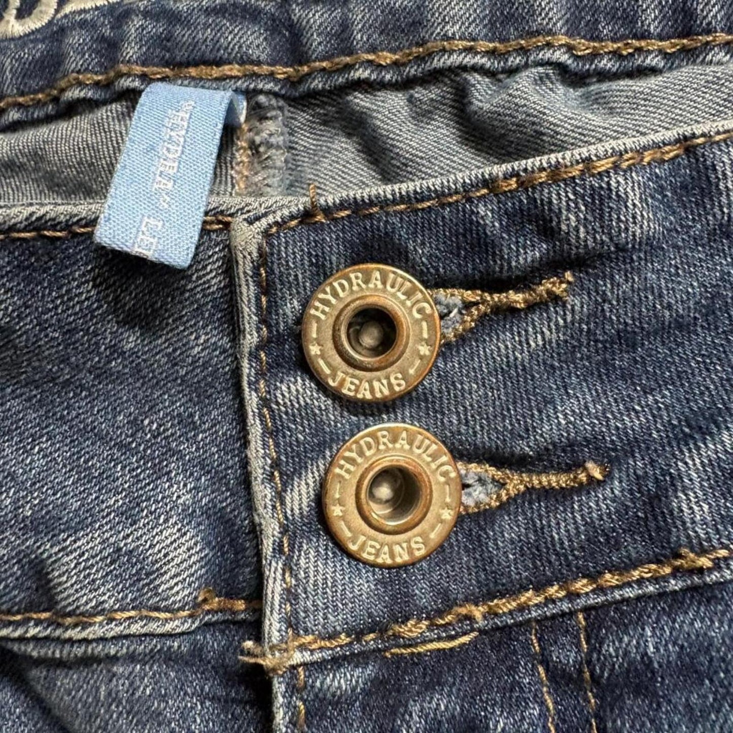 Hydraulic Hydra Lift Cuff Skinny Jeans Womens Size 8 Blue Denim Stretch Mid Rise