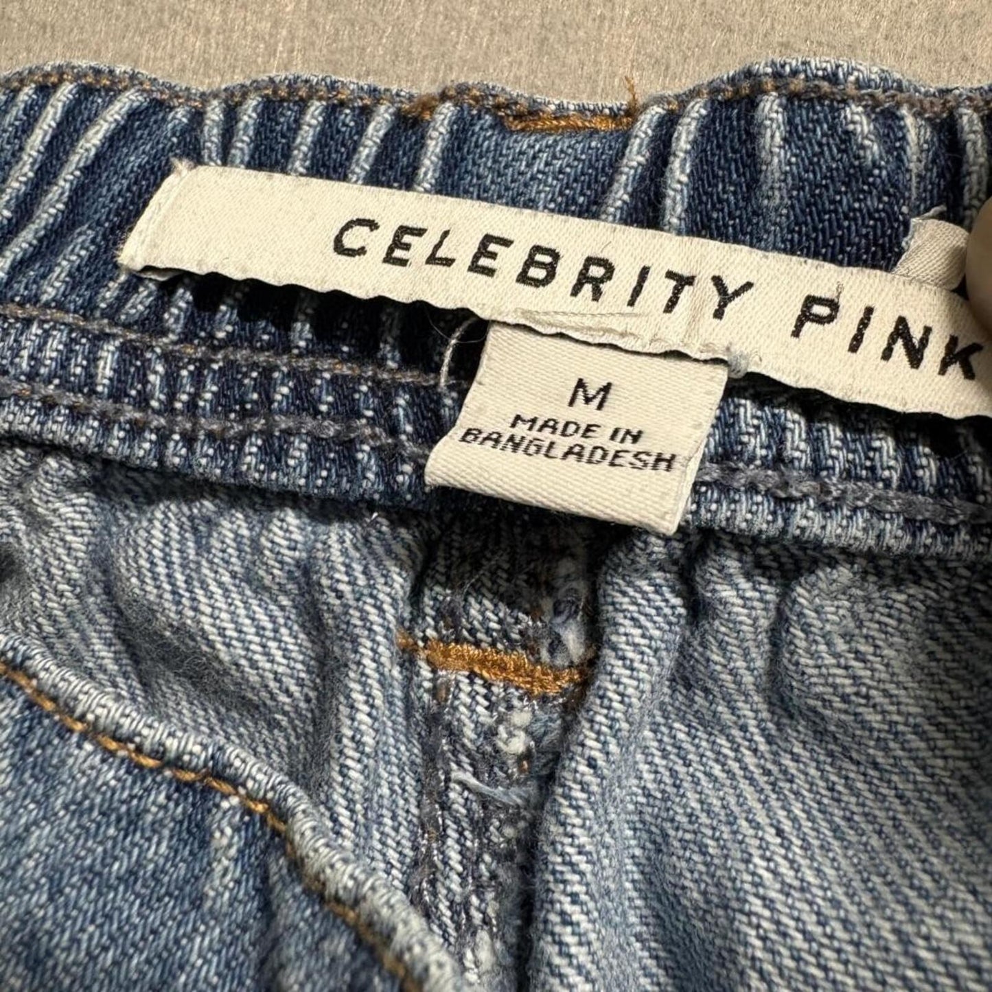 Celebrity Pink Carpenter Jeans Womens Medium Blue Denim Wide Leg Elastic Back