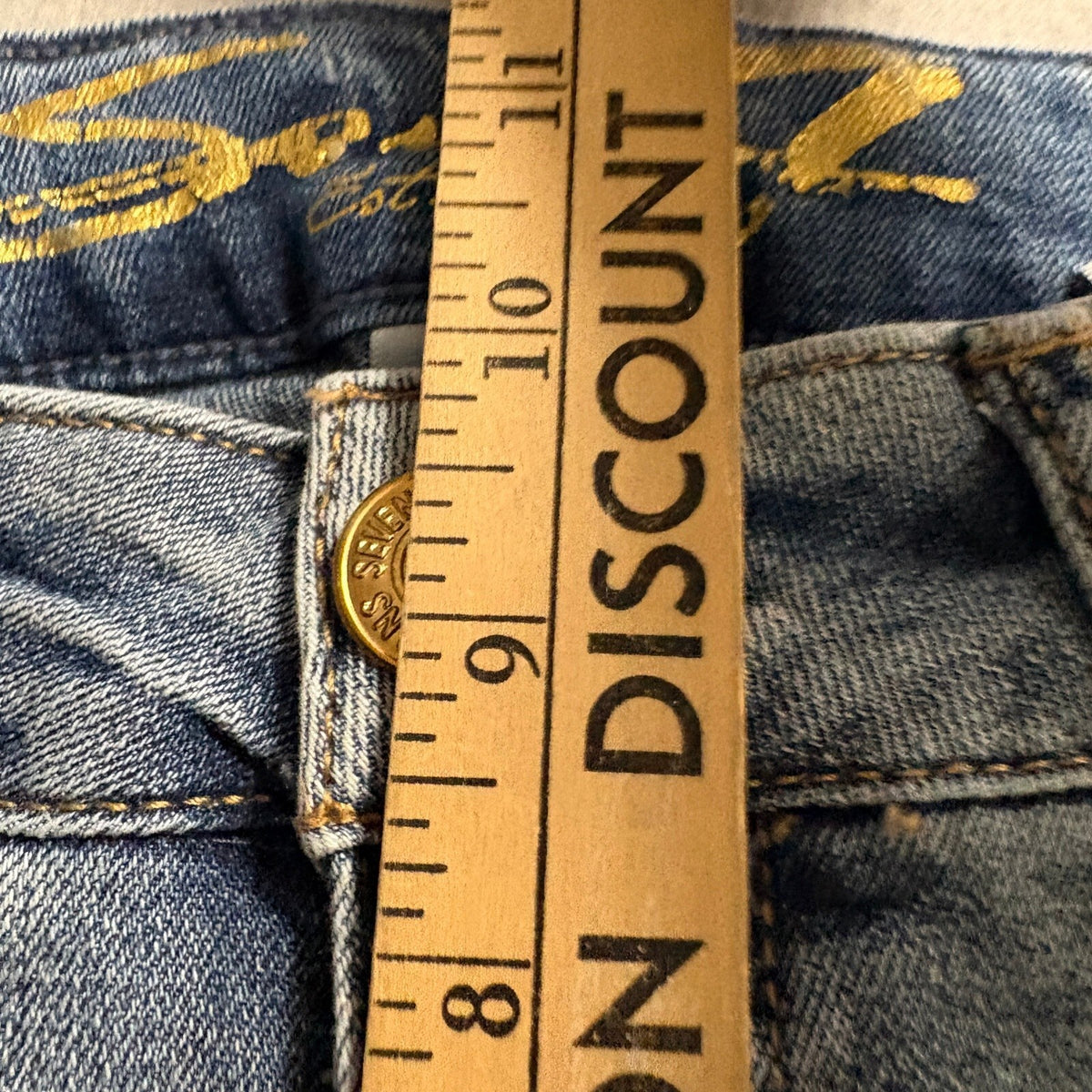 Seven7 Jeans Womens Size 4 Blue Weekend Slim Fit Raw Hem Denim Stretch Pants