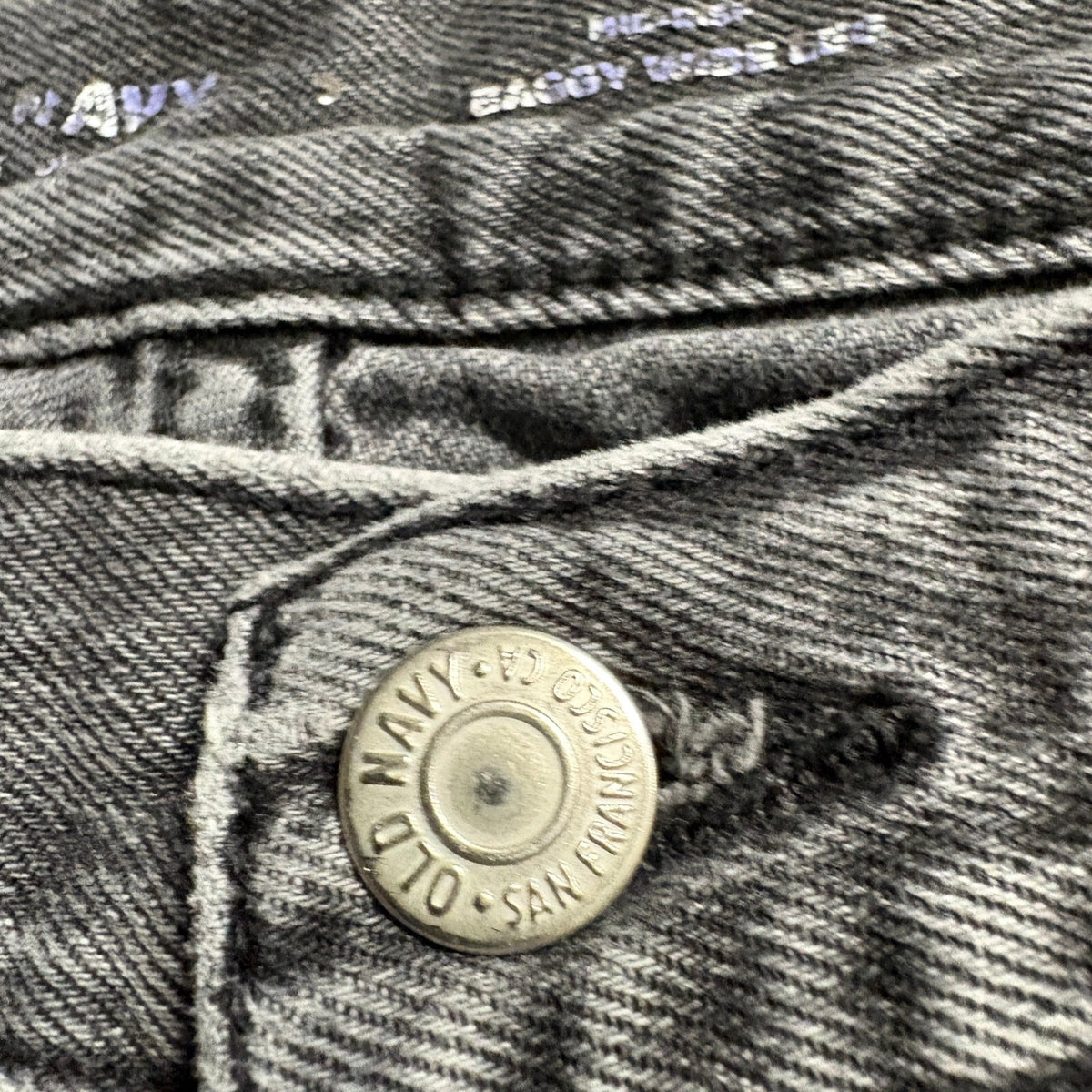 Old Navy Cargo Jeans Womens Size 2 Black Denim Baggy Wide Leg Mid Rise Utility