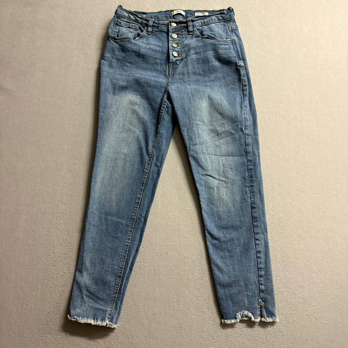 Kensie Jeans Womens 10/30 Blue Denim The Ultimate High Rise Skinny Fray Hem