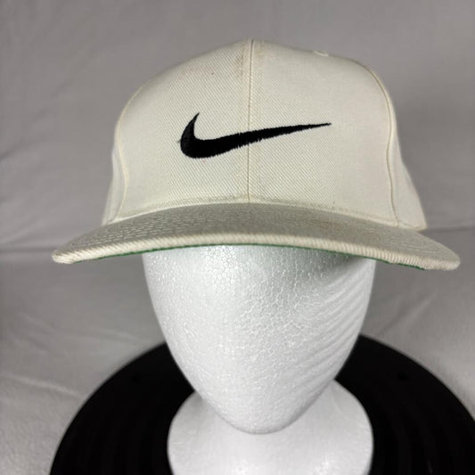 Vintage Nike Swoosh Snapback Hat White Green Under Brim Kee Ed Bangladesh Cap