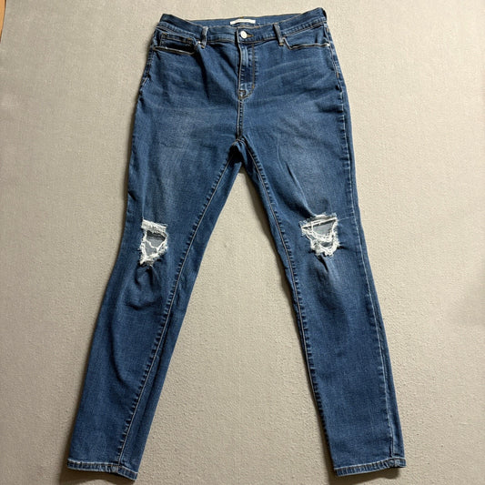 PacSun High Rise Skinny Jeans Womens Size 30 Medium Wash Distressed Ripped Denim