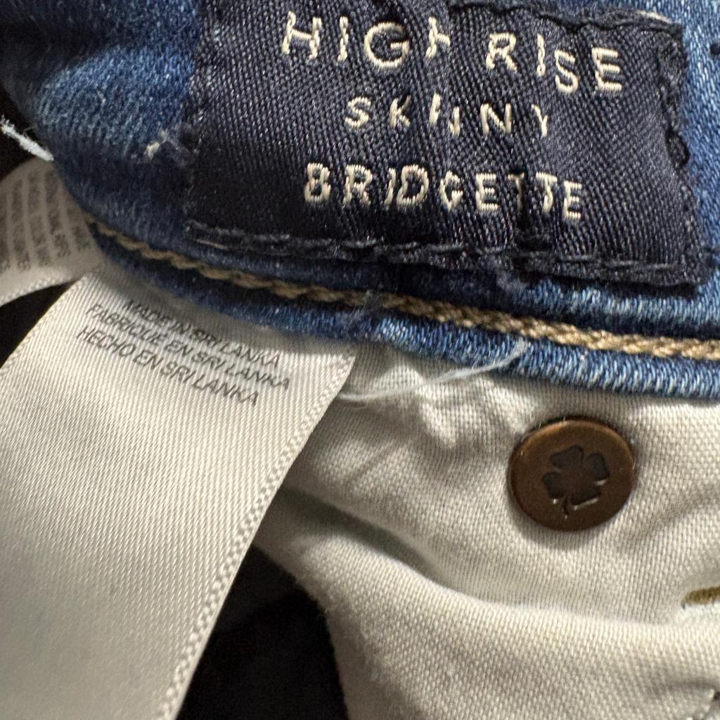 Lucky Brand Bridgette High Rise Skinny Jeans Womens 0/25 Blue Button Fly Raw Hem